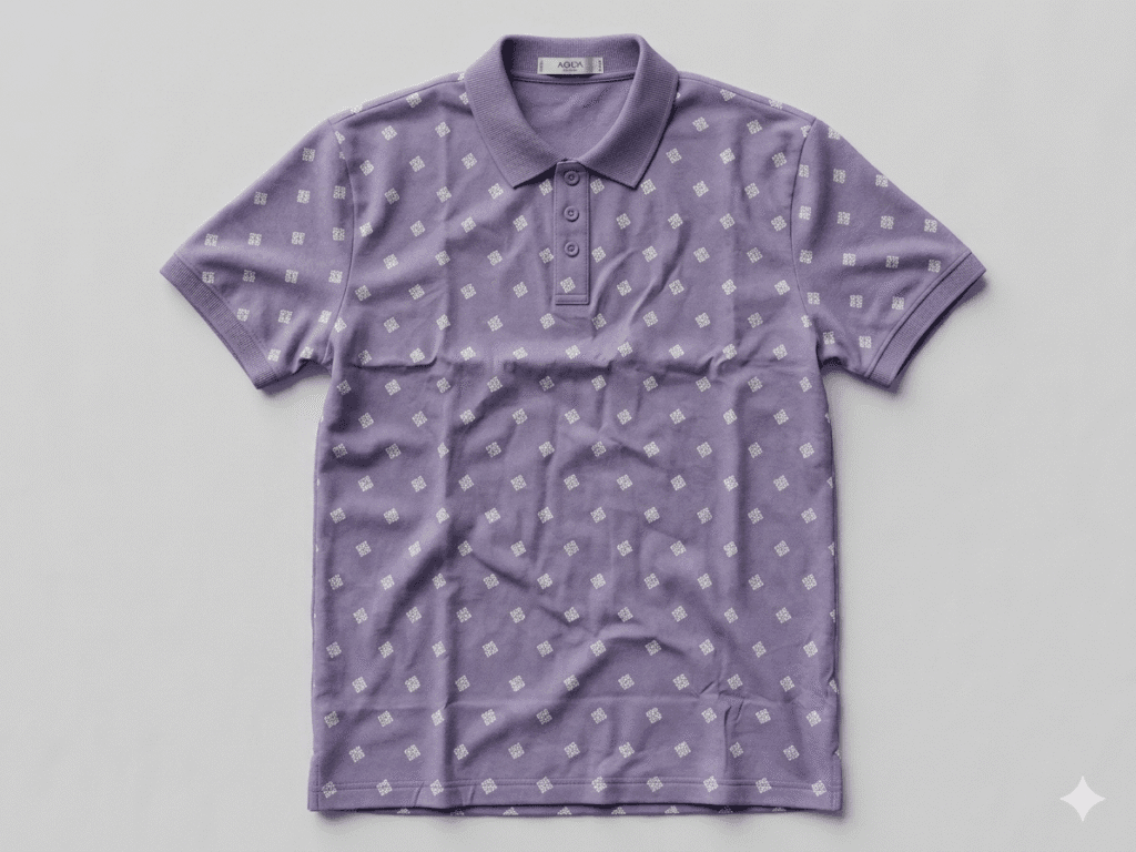 purple polo t-shirt