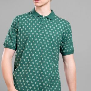 green with white polo t shirt